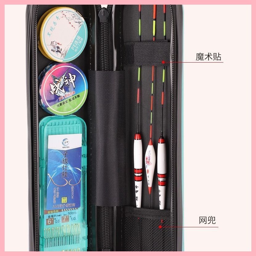Túi Câu Cá Bảo Quản Câu Cá [Xám Bạc] Vỏ Cứng Mini 45cm Túi Vật Thể Nhỏ Túi Thanh Ngắn Hộp Bảo Quản Trẻ Em Dày Chống Thấm Nước Túi Câu Cá Túi Stream Túi Cần