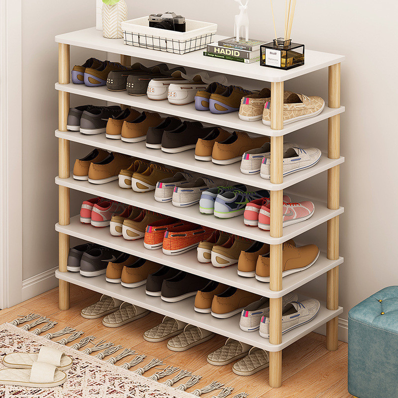Simple laminated shoe rack saves small storage space in the corner of ...