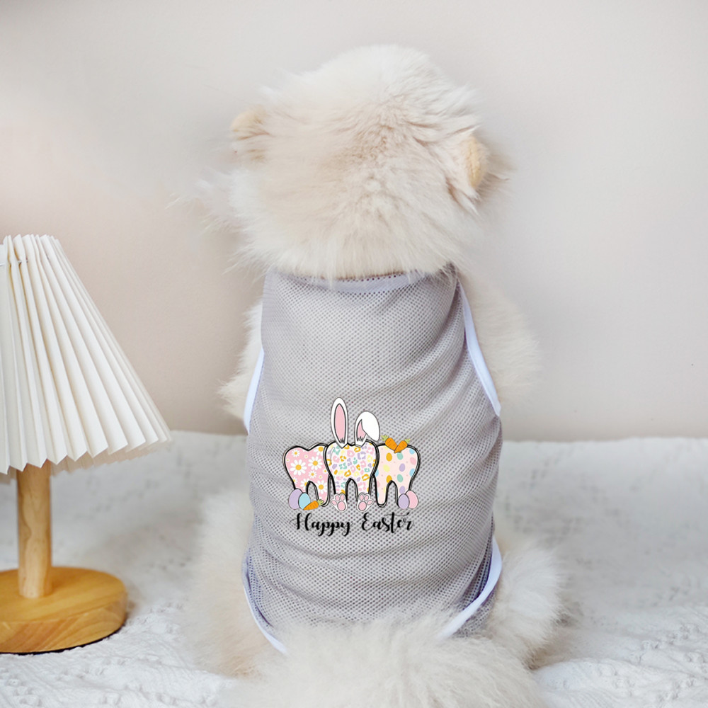 ✨ Hàng Mới Về ✨ Lễ Phục Sinh Chó Nhỏ Và Vừa Nhiều Màu Lưới Áo vest S-2XL Thỏ Phục Sinh In Trứng Ngày Lễ Phải Có!