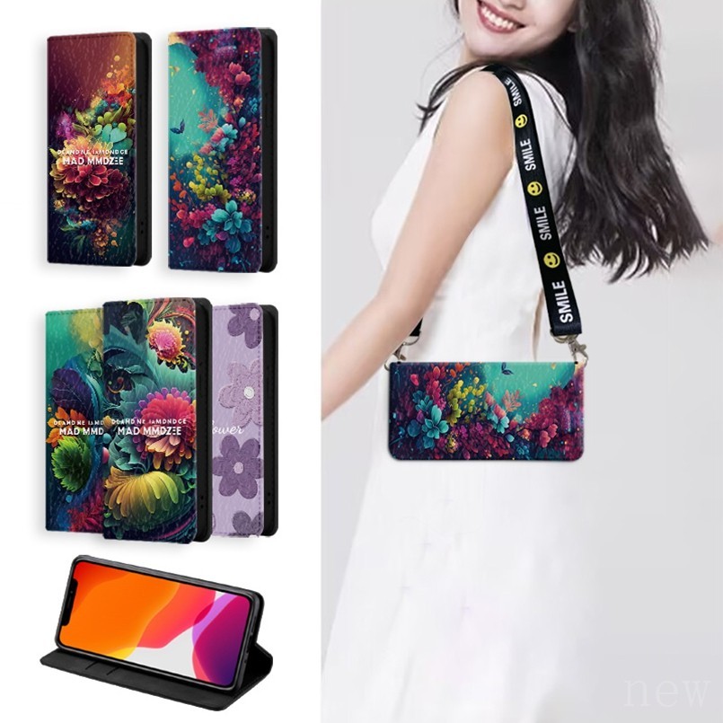 Ốp Điện Thoại Khóa Từ Tính Thích Hợp Cho OPPO Reno 3 4 Pro 4 F Lite Nhiều Màu Sắc Tranh Sơn Dầu Da Vỏ Reno 4SE
