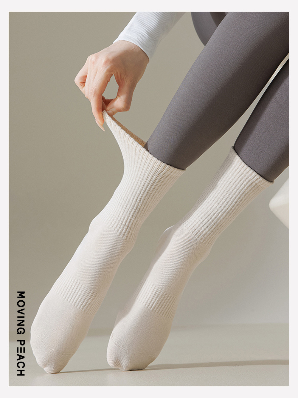 Mô tả MOVING PEACH Vớ Tập yoga Bằng cotton pvc tất chống trơn - 8