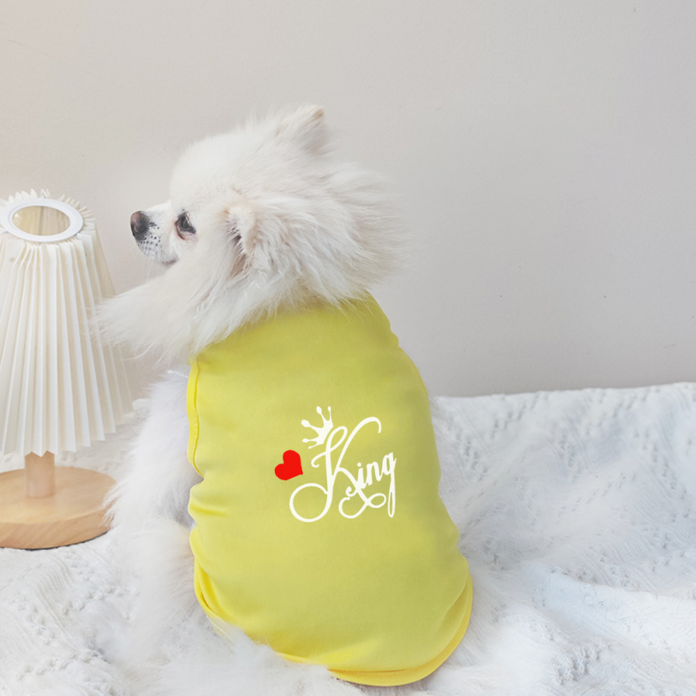 ✨ Hàng MỚI ✨ S-2xl King and Queen Thời Trang In Hình Áo Vest Cho Chó Cặp Đôi Ngày Lễ Tình Nhân Quần Áo Cho Chó Nhỏ