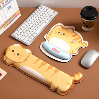 Bộ đệm cổ tay mèo màu cam Bộ đệm chuột + Bộ bàn phím