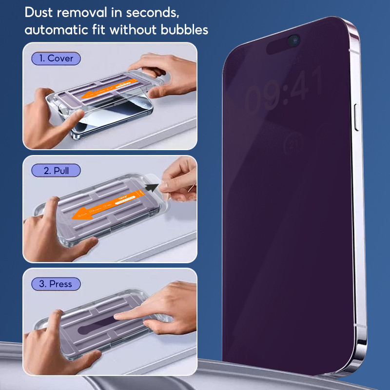 Mô tả Tbtic Cho iPhone Bảo Vệ Màn Hình Kính Cường Lực 16 15 14 13 12 11 Pro Max Plus XR X Xs Privacy Blueray Chống Ánh Sáng Xanh Vân Tay Bảo Vệ Toàn Diện Với Tự Động Căn Chỉnh Dễ Dàng Lắp Đặt - 12
