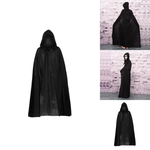 Cosplay Halloween Áo Grim Reaper Ma Cà Rồng Phù Thủy Phù Thủy Áo Dự Tiệc Người Lớn Trẻ Em Áo Khoác Đen Mũi Hood Với