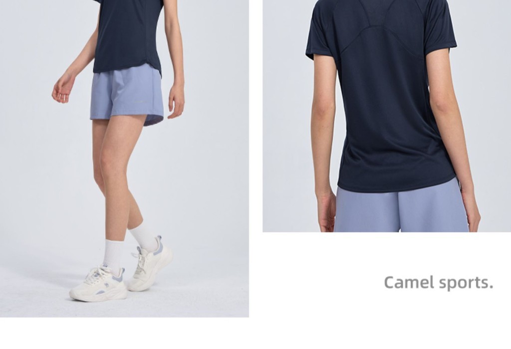 Mô tả Camel CROWN Thể Thao Nhanh Khô Áo Thun Nữ Chống Nắng Tay Ngắn Chạy Bộ Thể Dục Quần Áo Thoáng Khí Top - 5