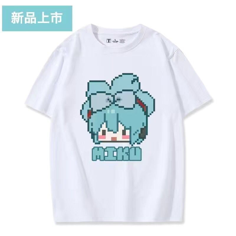 Áo thun phong cách mới Áo thun ngắn tay Hatsune MIKU Hatsune MIKU MIKU Anime Đồng thương hiệu Hàng hóa cùng phong cách cos Áo thun ngắn tay nam