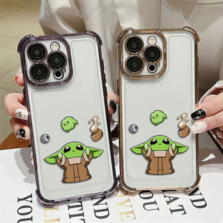-Star Wars Baby Yoda Cover Vỏ Điện Thoại Trong Suốt Mạ Điện Cho IPHONE Apple 16E 16 15 14 PLUS 13 12 11 PRO XR XS X MAX Vỏ Silicon Điện Thoại Di Động