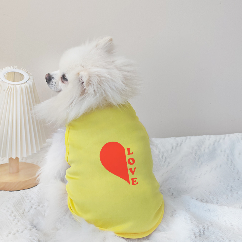 ✨ Hàng MỚI ✨ Áo vest chó tình yêu in hình thời trang s-2XL dành cho các cặp đôi, đi chơi ngày lễ tình nhân, quần áo cho chó