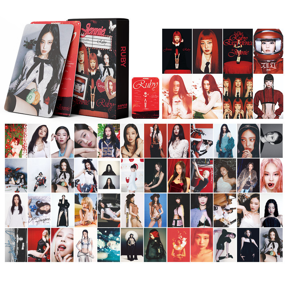 Linxx 55 Chiếc Blackpink Ruby Jennie Solo LOMO Thẻ Ảnh K-Pop Girl Group Fan Sưu Tập Thẻ Hỗ Trợ Có Album Lưu Trữ Cho Kpop Merch