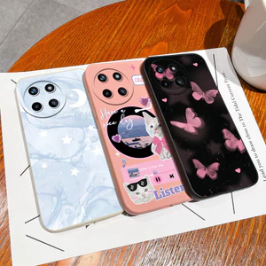 Vỏ Cho Realme 11 4G Hot Thiết Kế Mới Đáng Yêu Họa Tiết Bướm Màu Hồng Vuông Lỏng Chống Sốc Silicon Mềm TPU Ốp điện thoại Cho Realme11 4G Vỏ Capa