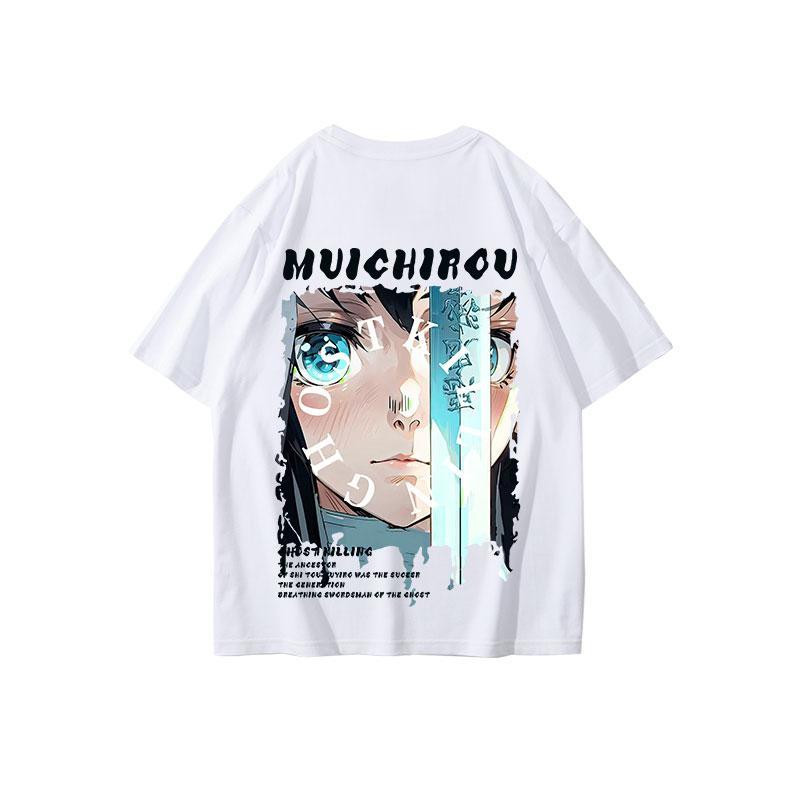 Áo thun phong cách mới Áo thun ngắn tay Demon Slayer Muichirou Kasumiichirou Shitou Muichiro Hàng hóa áo thun Demon Slayer Muichirou Hai chiều Ani