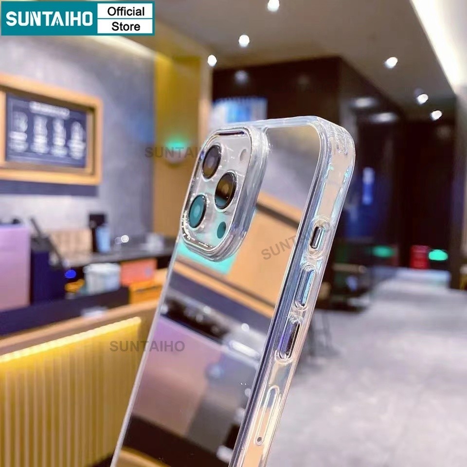 Mô tả Suntaiho ốp lưng iphone Có Gương đẹp Trang Điểm Ốp Điện Thoại Silicon Mềm Trong Suốt Softcase Cao Cấp Chống Sốc Thời trang Cho Case iPhone 16 15 14 13 12 11 Pro Max - 6