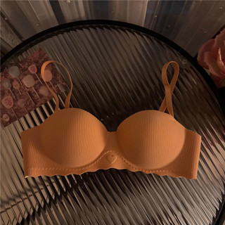 6 Màu Sắc Thanh Niên Cô Gái Mềm Xốp Sọc Áo Ngực Liền Mạch Cardioid Nữ Push Up Bralette Quần Lót 3 / 4 Cốc Nữ Không Dây Đồ Lót