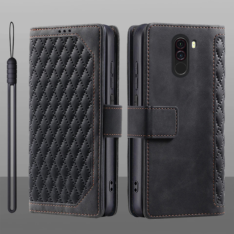 Dành Cho Xiaomi Pocophone F1 F 1 Lật Da Đựng Thẻ Sách Ví Đứng Bảo Vệ Toàn Diện Cho Điện Thoại Poco F1 Vỏ Điện Thoại