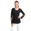 Áo thun Cotton khâu ren hợp thời trang dành cho nữ Thiết kế dài tay ôm vừa vặn