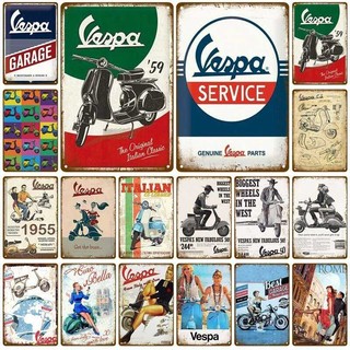 Vespa Xe Máy Tường Dấu Hiệu Nghệ Thuật Tranh In Kim Loại Tín Hiệu Nghệ Thuật Trang Trí Cho Quán Rượu Cafe Nhà Để Xe Vintage Pin Lên Poster Mảng Bám