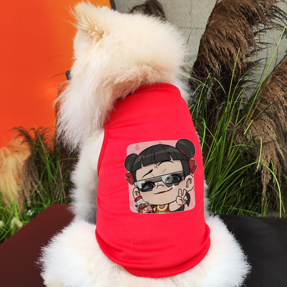 ✨ Hàng Mới Về ✨ Quần áo chó / mèo S-2XL thoáng khí và thoải mái Áo vest chó in hình Nezha với nhiều màu sắc để lựa chọn