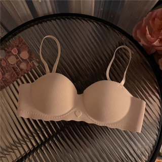 6 Màu Sắc Thanh Niên Cô Gái Mềm Xốp Sọc Áo Ngực Liền Mạch Cardioid Nữ Push Up Bralette Quần Lót 3 / 4 Cốc Nữ Không Dây Đồ Lót