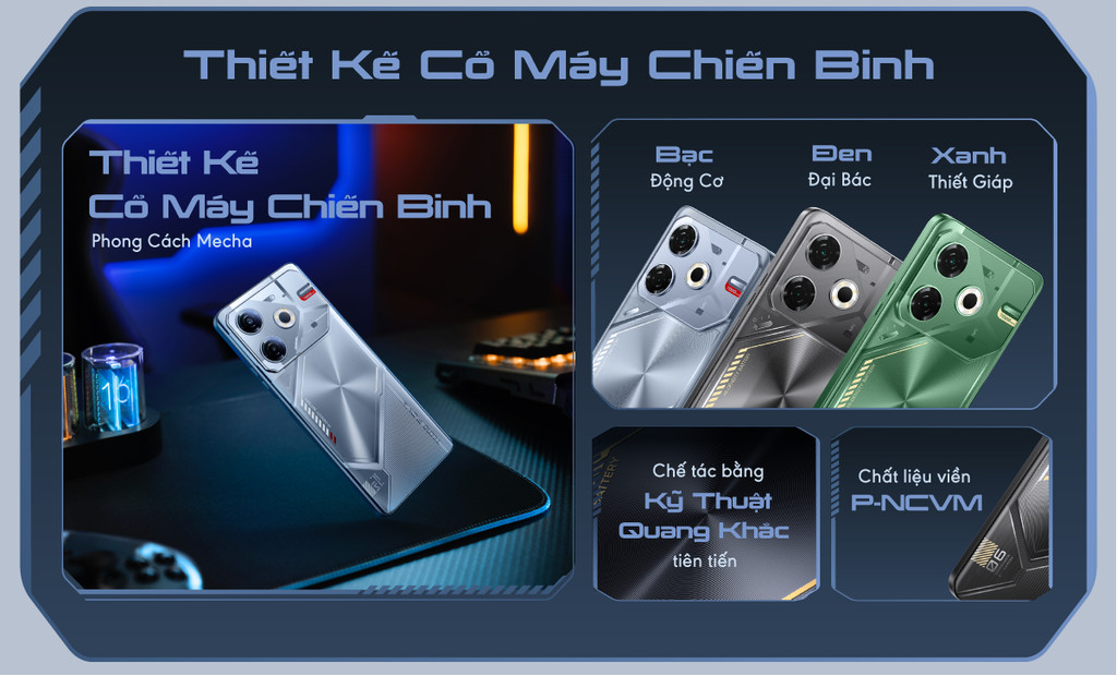 Mô tả Điện thoại Tecno Pova 6 Neo (8GB/128GB) - Helio G99 Ultimate | 7000 mAh | Sạc nhanh 33W - 1