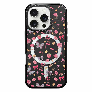 Florals Dâu Tây Bướm Không Dây Sạc Từ Tính Tương Thích Cho IPhone11 12 13 14 15 16 Pro Max Cover 16 PLUS Silicon Mềm Trong Suốt Ốp Lưng Chống Sốc