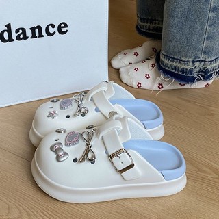 Bạc Ballet KT Cat Hole Giày Nữ 2025 Phong Cách Mới Đế Dày Birkenstock Ngón Chân Dép Nữ Giày Sandal Bên Ngoài Nữ