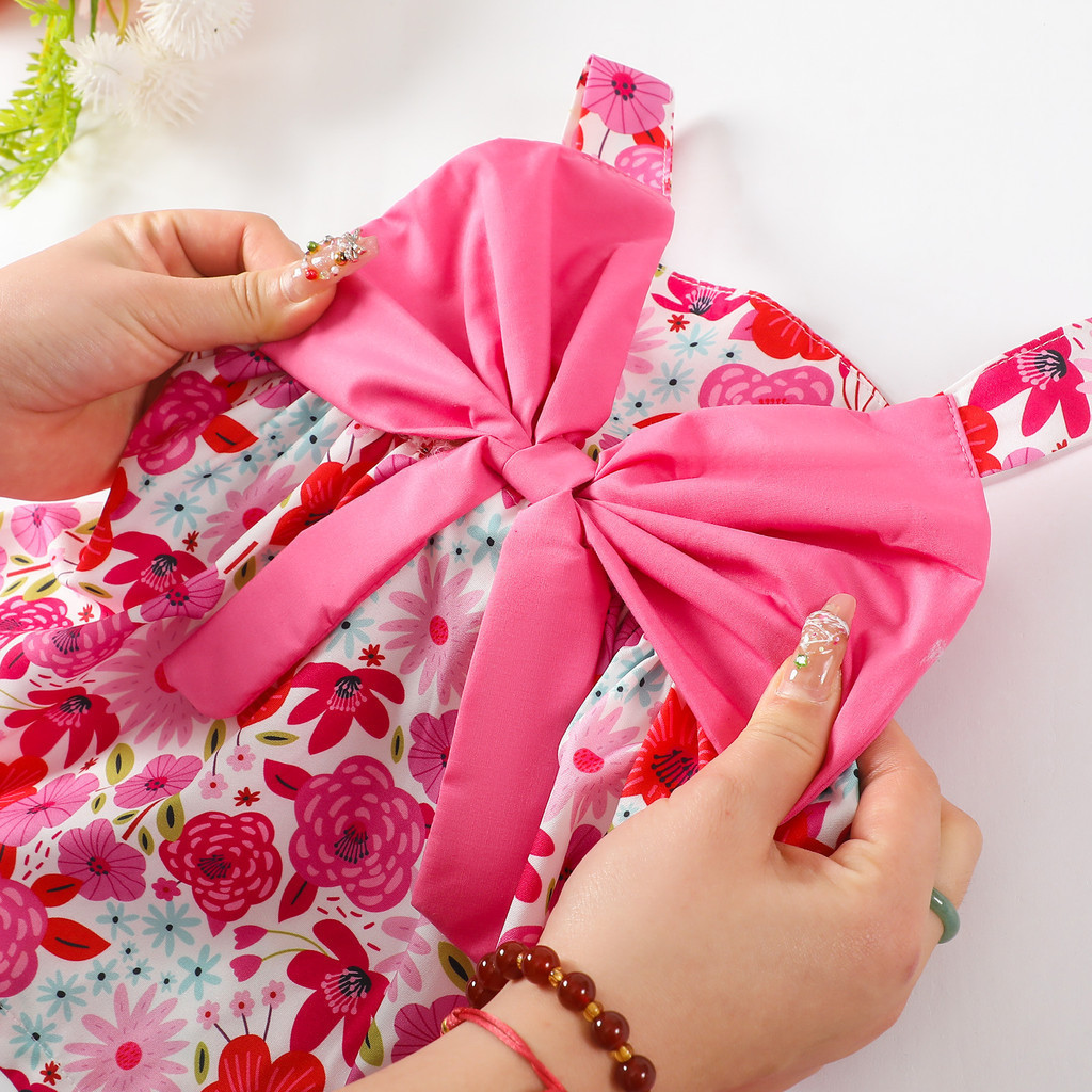 Mô tả 0-3years Ternos Cho Trẻ Em Bé Gái Bộ 2 Chiếc Không Tay Có Mũ In Hoa Váy Cho Bé Ngoài Trời ootd Mùa Hè Phong Cách Thanh Lịch - 6