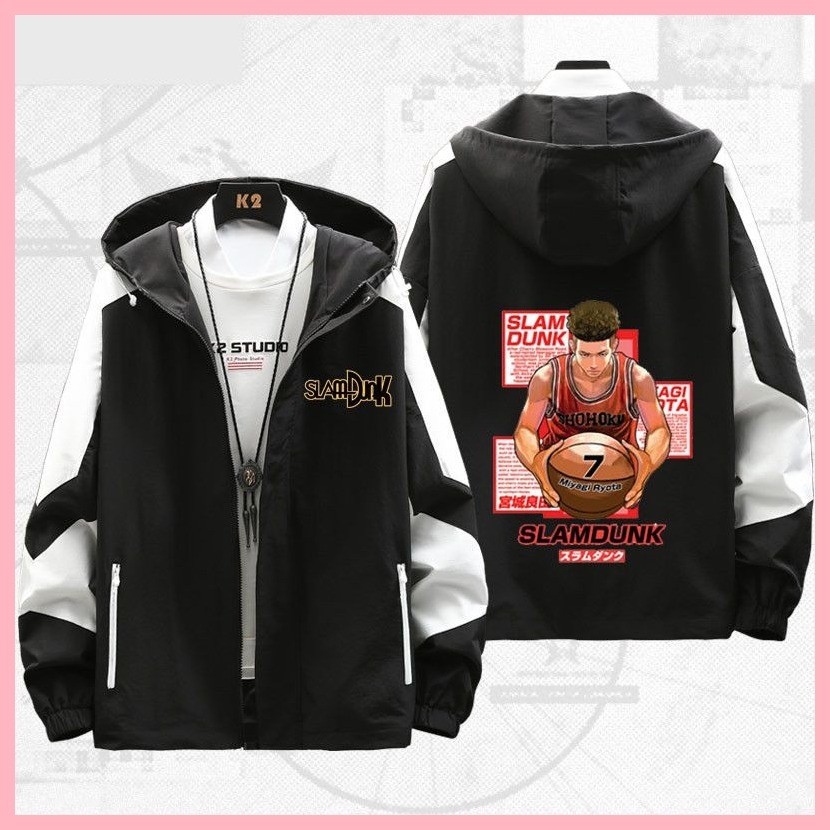Áo khoác dài tay Slam Dunk Hanamichi Sakuragi KaedeRukawa Hisashi Mitsui HarukoAkagi Slam Dunk KaedeRukawa Hisashi Anime Ngoại Vi Quần Áo Nam Nữ Cặp Đôi Cùng Phong Cách Mùa Xuân Thu Áo Khoác