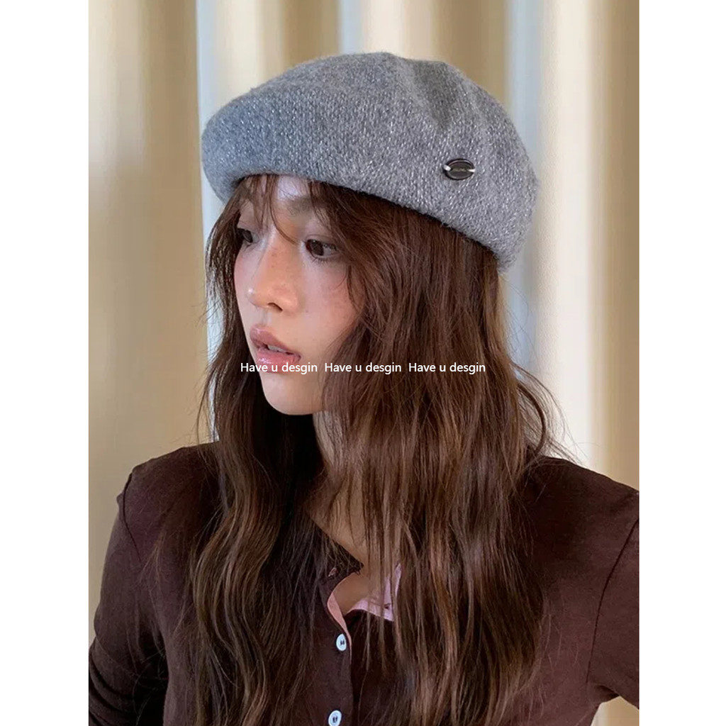 Mũ Nồi Thu Đông Phong Cách Người Nổi Tiếng Sang Trọng, Hỗn Hợp Màu, Tay Nút Ấm Áp