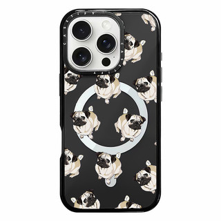 Ốp sạc từ tính không dây PUG PATTERN có màn hình tương thích cho IPhone11 12 13 14 15 16 Pro Max Cover 16 PLUS Silicone mềm trong suốt Vỏ chống sốc