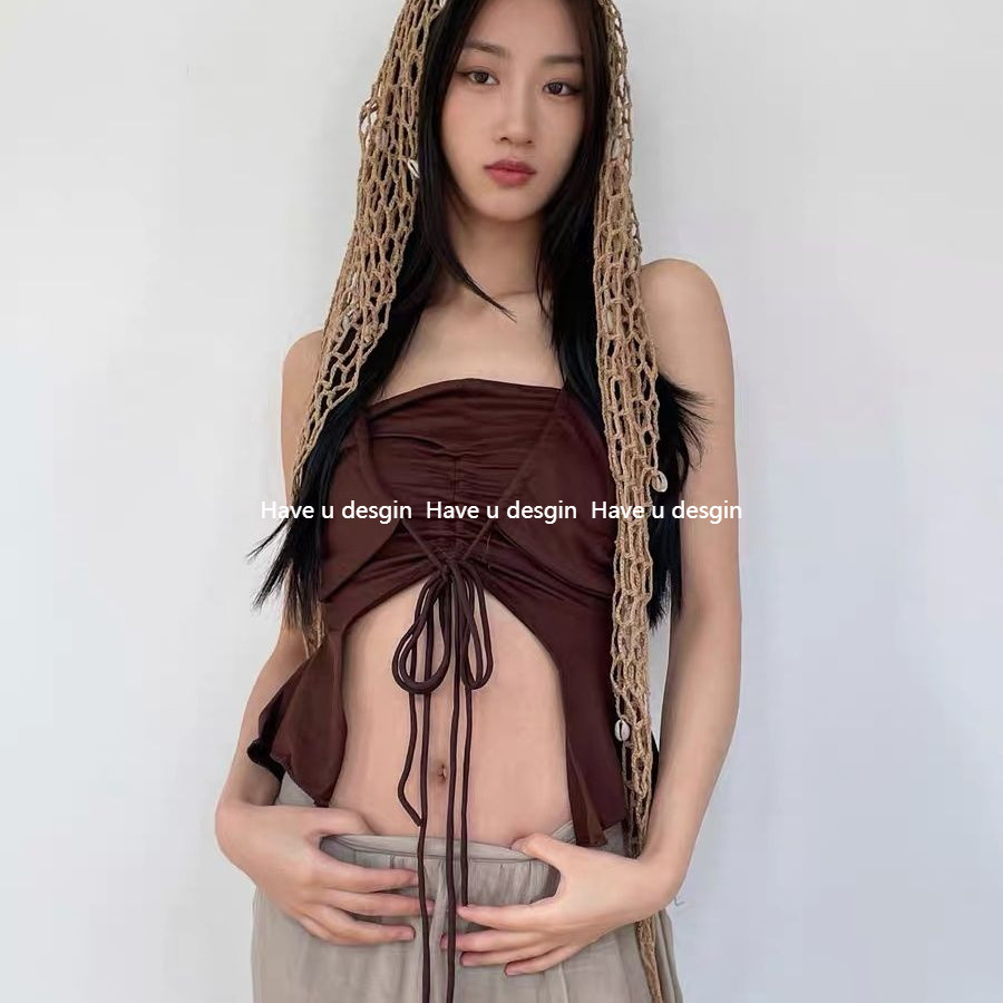 Have u desgin Wasteland Phong Cách Lang Thang Phong Cách Móc Tay Khăn Độc Đáo Hippie Fishnet Vỏ Đi Biển Khăn Tam Giác Khăn Trùm Đầu Đa Năng