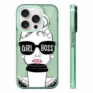 Cô Gái BOSS Cà Phê Phác Thảo Tranh Không Dây Từ Tính Sạc Ốp Lưng Tương Thích Cho IPhone11 12 13 14 15 16ProMax Bao 16PLUS Silicon Mềm Trong Suốt Ốp Lưng Chống Sốc