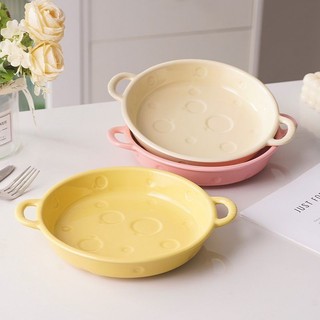 Phong Cách Phô Mai 9Inch Hai Tai Đĩa Sâu Hộ Gia Đình Giá Trị Cao Món Ăn Pasta Món Ăn Chịu Nhiệt Độ Cao Chống bỏng C