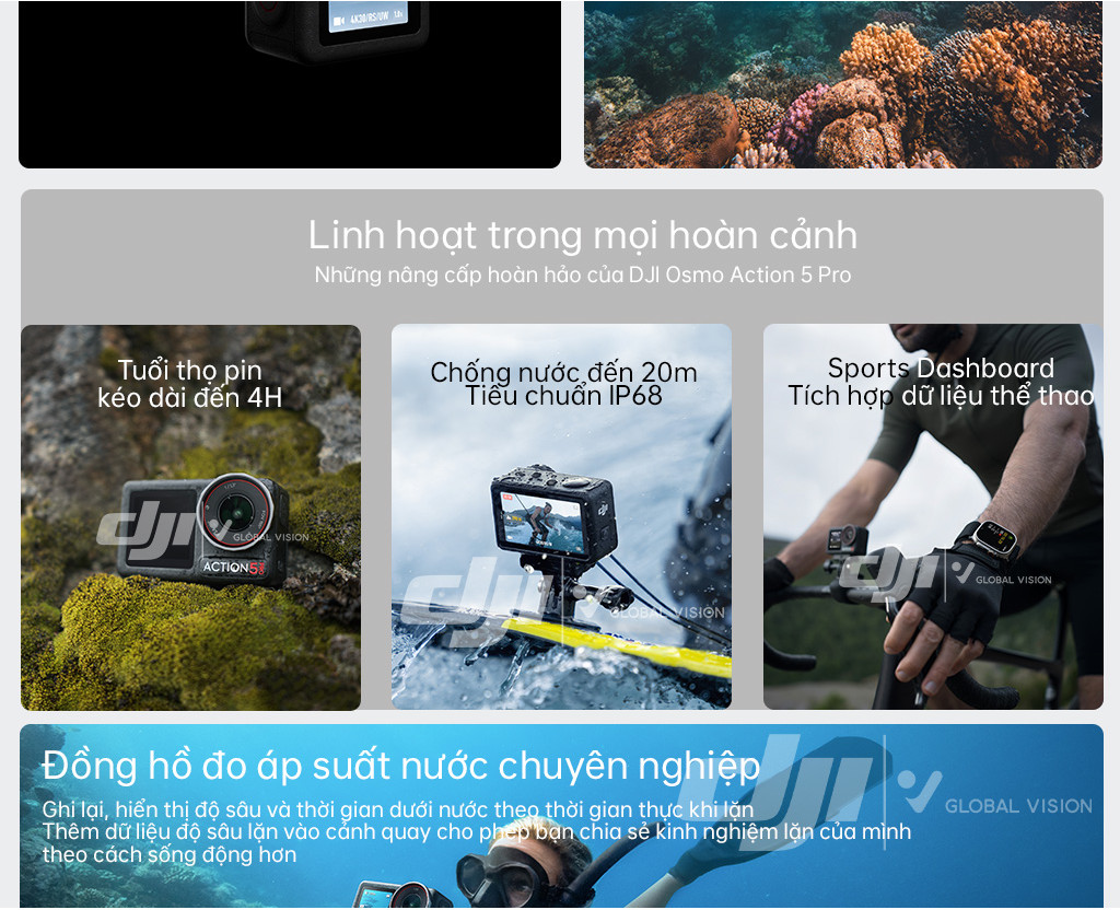 Mô tả Camera hành động DJI Osmo Action 5 Pro máy quay hành trình 4K 120fps, chế độ màu HLG, quay đêm rõ nét  (DJI OA 5 Pro) - 3