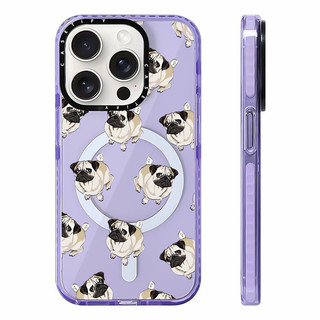 Ốp sạc từ tính không dây PUG PATTERN có màn hình tương thích cho IPhone11 12 13 14 15 16 Pro Max Cover 16 PLUS Silicone mềm trong suốt Vỏ chống sốc