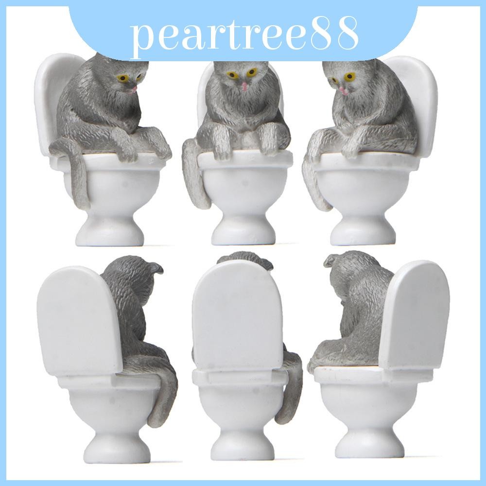 Mèo Closestool Pvc Các Bức Tượng Nhỏ Có Tư Thế Ngồi Cho Lễ Kỷ Niệm Và Mục Đích Trưng Bày Trang Trí