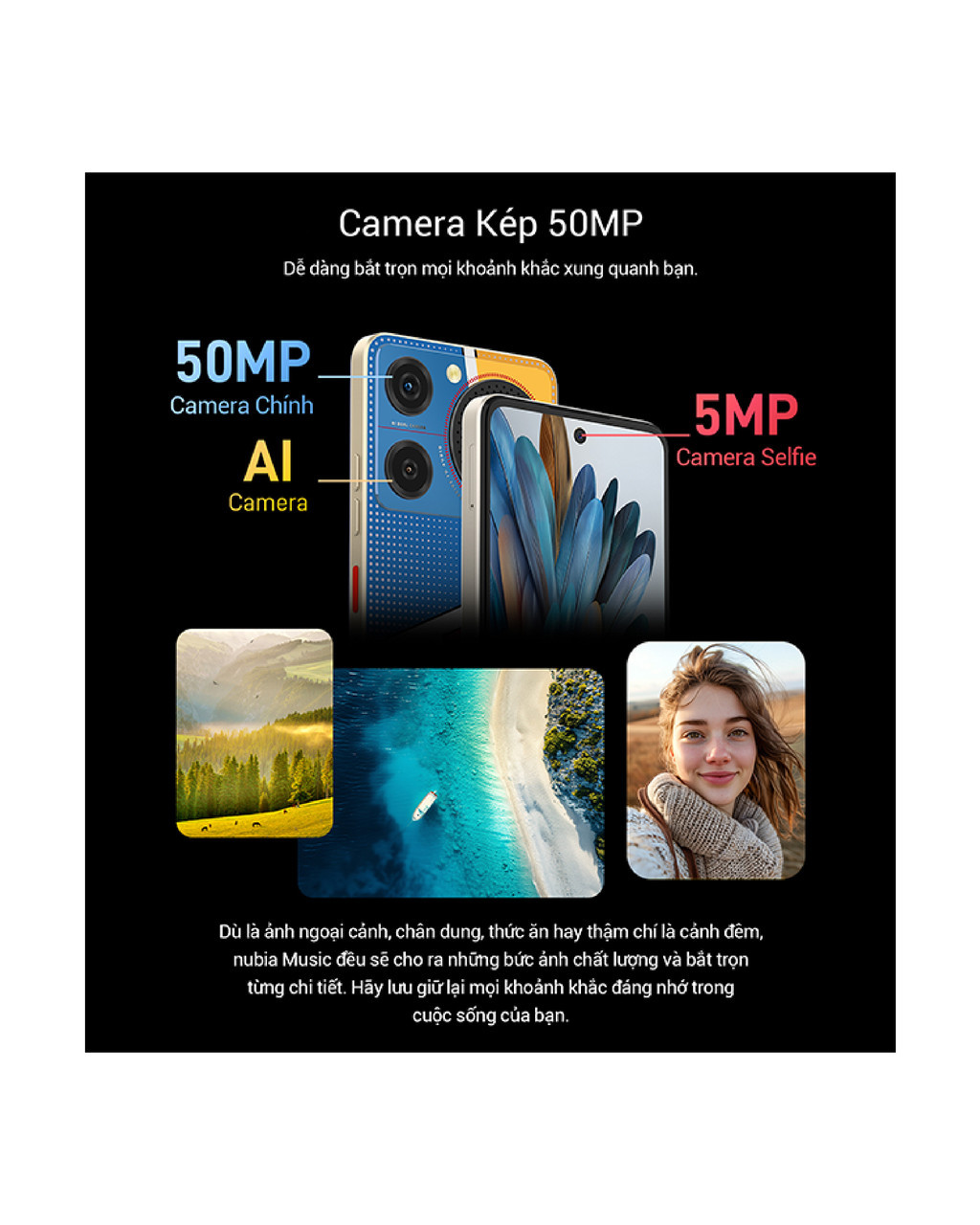 Mô tả Điện thoại Nubia Music NFC 8(4+4)/128GB | 6.6" HD+ 90Hz - Hàng chính hãng - 2