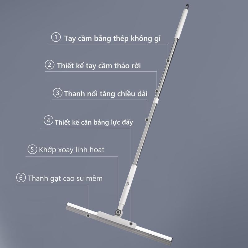 Mô tả Cây gạt nước sàn nhà tắm ZOLELE C2 thanh gạt 50cm đầu xoay 180 - Chính Hãng - 8