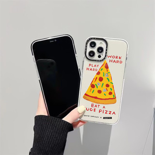 Ăn Một Hộp Pizza Lớn Tương Thích Cho IPhone 11 14 15 16ProMax 12 13 Mini Cover X XR XS Max Silicone Mềm Trong Suốt SE 2022 6 7 8 Plus Vỏ Chống Sốc