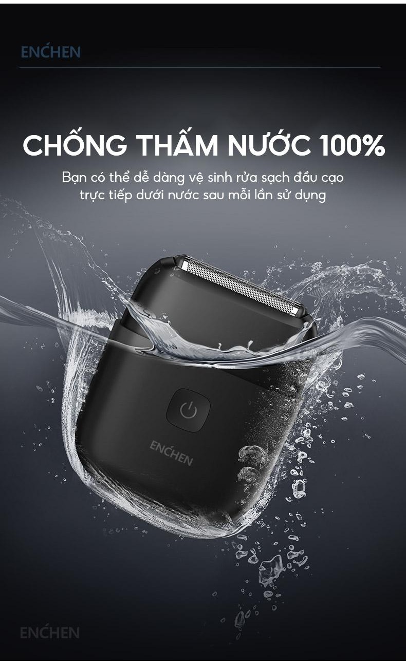 Mô tả Máy cạo râu Enchen Mini MS002 lưỡi dao linh hoạt, động cơ mạnh mẽ chống nước toàn thân - BH 6 tháng - 5