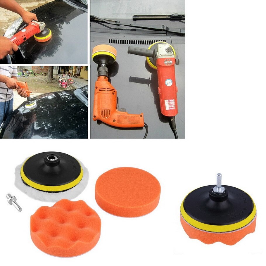 Bộ Dụng Cụ Đánh Bóng Ô Tô Tự Dính Đánh Bóng Xốp Len Bánh Xe Đánh Bóng Miếng Lót Cho Xe Máy Đánh Bóng Máy Khoan Adapter 11 Cái / bộ 3 / 5 / 6 / 7 inch