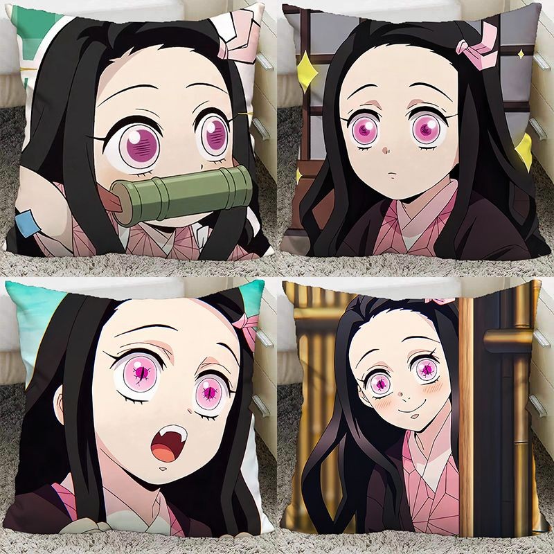 Gối Demon Slayer Tomioka Nezuko Zenitsu shinobu Kamado Nezuko Demon Slayer Anime Ngoại Vi Gối Ký Túc Xá Ngủ Gối Đệm Hai Mặt Có Thể Được Tùy Chỉnh Lõi Miễn Phí