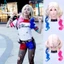 Suicide Squad Harley Quinn Tóc Giả Với Thủ Công Cơ Khí Cho Halloween Cosplay Tiệc Và Sự Kiện