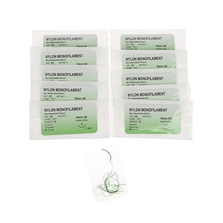 10 Chiếc Y Tế Kim Suture Nylon Polypropylene Polyester Suture Giảng Dạy Trình Diễn Bộ Bài Tập Kim 5 / 0