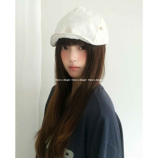 Mũ nữ phong cách Nhật Bản retro, mặt văn học nhỏ và thiết kế headband mỏng từ vải lanh cotton