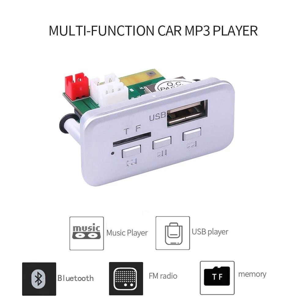 Bảng giải mã Bluetooth DC 12V 5.0 Máy nghe nhạc MP3 Định dạng không mất Bộ giải mã nhạc Mô-đun hỗ trợ USB FM TF AUX Đài phát thanh xe hơi
