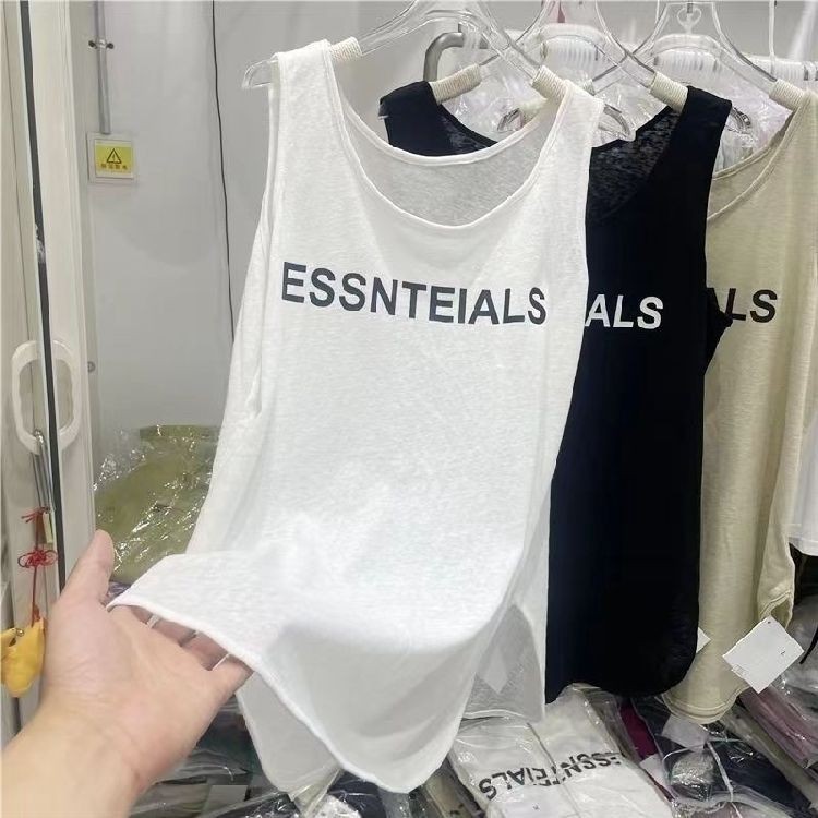Lan ~ Hàng Châu Âu Áo Vest Không Tay Áo Thun Nữ Mùa Hè ins Hợp Thời Trang Chữ Thiết Kế Rời Thường Ngày Top Size Lớn 150kg
