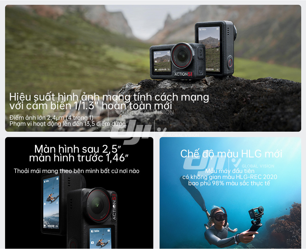 Mô tả Camera hành động DJI Osmo Action 5 Pro máy quay hành trình 4K 120fps, chế độ màu HLG, quay đêm rõ nét  (DJI OA 5 Pro) - 2