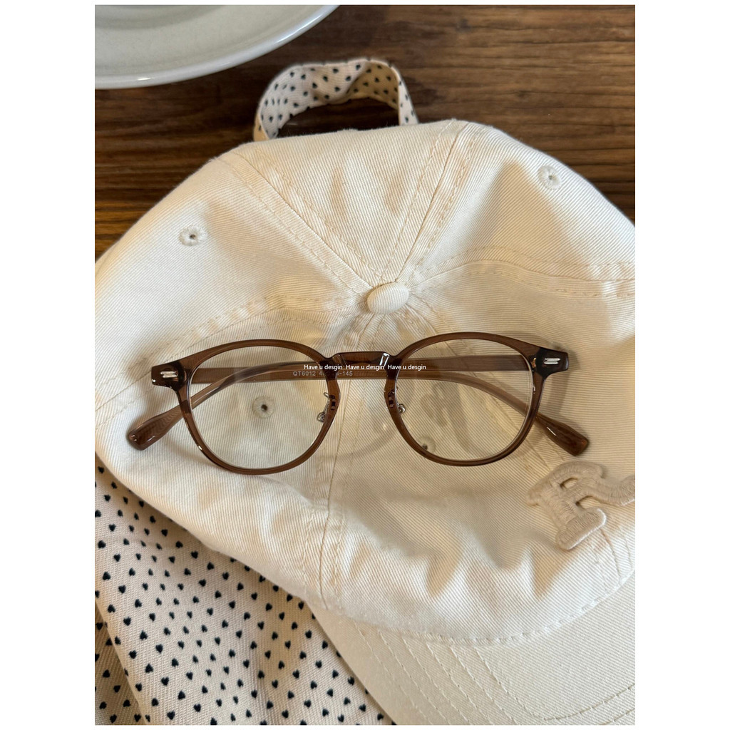 Have u desgin Flat Kính Khung Chống Xanh Kính lõm Hình Nam Nữ Retro Nhỏ Khung Tròn