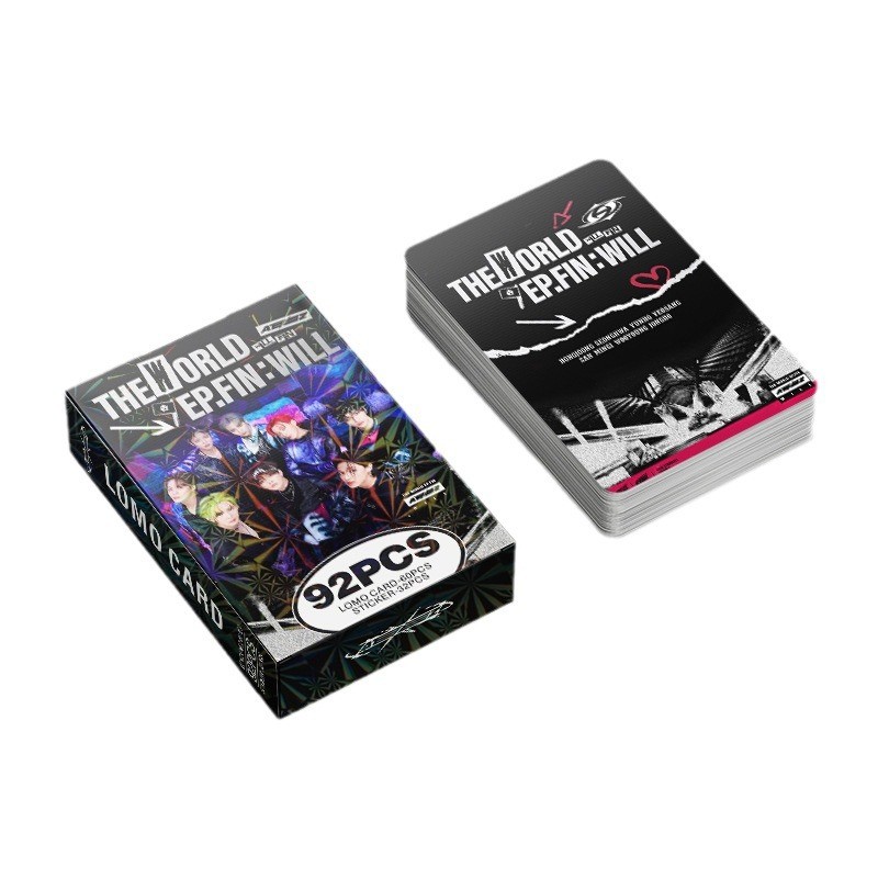 LINXX 92 chiếc ATEEZ THẾ GIỚI EP FIN SẼ Lomo Cards HD Hình ảnh Bộ sưu tập quạt ba chiều 3 Inch Kpop Photocards Hàng hóa Quà tặng Thẻ giao dịch